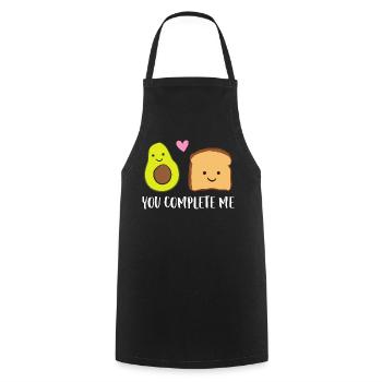 Tu m’as complété toast à l’avocat - Tablier de cuisine - noir - Devant - AI Model Male 185 dark (185cm)
