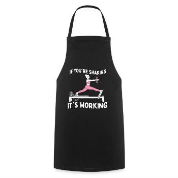 If Youre Shaking Its Working Pilates Humor - Cooking Apron - black - Front - AI Model Male 185 dark (185cm)