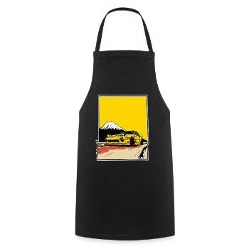 Fuji Drift Car Aufkleberkunst - Kochschürze - Schwarz - Vorne - AI Model Male 185 dark (185cm)