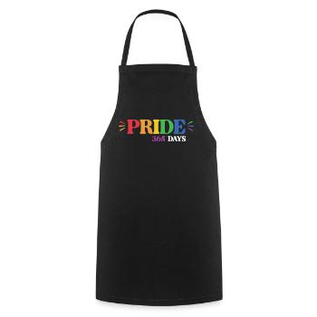 Mois de la Fierté LGBT - Fierté 365 - Tablier de cuisine - noir - Devant - AI Model Male 185 dark (185cm)