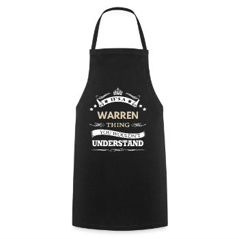 C’est une chose Warren que tu ne comprendrais pas - Tablier de cuisine - noir - Devant - AI Model Male 185 dark (185cm)
