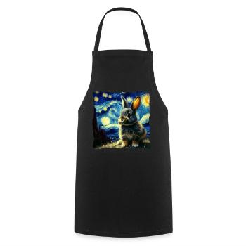 Lapin style ciel étoilé - Tablier de cuisine - noir - Devant - AI Model Male 185 dark (185cm)