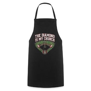 Le Diamond est le baseball chrétien de mon église - Tablier de cuisine - noir - Devant - AI Model Male 185 dark (185cm)