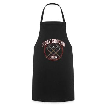 Holy Ground Crew Christian Baseball Faith - Cooking Apron - black - Front - AI Model Male 185 dark (185cm)