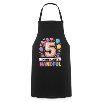 5. Geburtstag Handvoll Spaß - Kochschürze - Schwarz - Vorne - AI Model Male 185 dark (185cm)