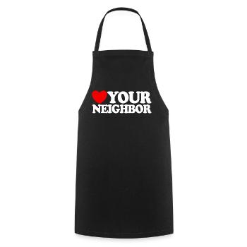 Charity – Christian Faith – Jesus - Cooking Apron - black - Front - AI Model Male 185 dark (185cm)