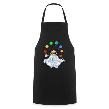 Astronaut Yoga Meditation Cosmic Balance Art - Cooking Apron - black - Front - AI Model Male 185 dark (185cm)