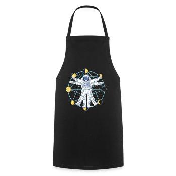 Astronautes vitruviens Phases Lunaires Art de l’anatomie spatiale - Tablier de cuisine - noir - Devant - AI Model Male 185 dark (185cm)