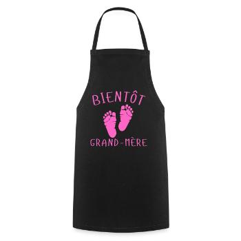 Bientôt Grand-Mère Pieds Roses - Tablier de cuisine - noir - Devant - AI Model Male 185 dark (185cm)