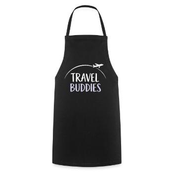 Travel buddies - Kochschürze - Schwarz - Vorne - AI Model Male 185 dark (185cm)