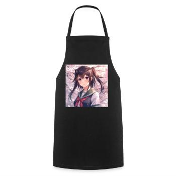 Uniforme scolaire Cherry Blossom - Tablier de cuisine - noir - Devant - AI Model Male 185 dark (185cm)