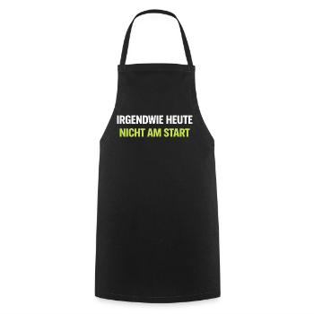 Irgendwie Heute Nicht Am Start – Neon Typo - Kochschürze - Schwarz - Vorne - AI Model Male 185 dark (185cm)