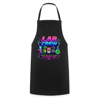 Lab Crew 2026: Comic Strip Lab Team - Kochschürze - Schwarz - Vorne - AI Model Male 185 dark (185cm)