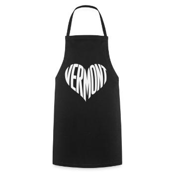 Vermont, USA Heart Typography - Cooking Apron - black - Front - AI Model Male 185 dark (185cm)