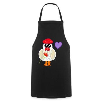 Cœur de poulet poulet pour l’anniversaire de la fête des mères - Tablier de cuisine - noir - Devant - AI Model Male 185 dark (185cm)