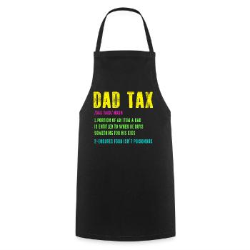 T-shirt humoristique néon de la fiscalité du père - Tablier de cuisine - noir - Devant - AI Model Male 185 dark (185cm)