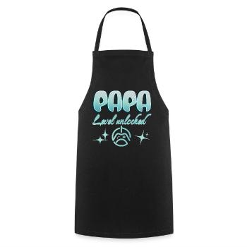 Papa Gamer Level unlocked - Cooking Apron - black - Front - AI Model Male 185 dark (185cm)