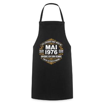 May 1976  - Tablier de cuisine - noir - Devant - AI Model Male 185 dark (185cm)