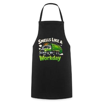 Smells like a working day | Garbage Collection, Humor - Cooking Apron - black - Front - AI Model Male 185 dark (185cm)