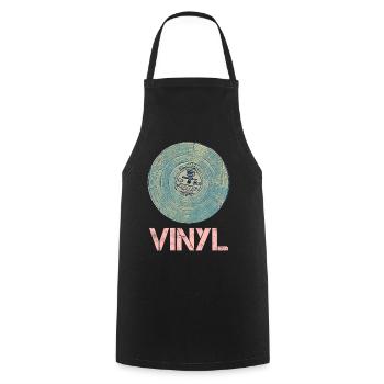 Vinyl Record for Retro Disco Vintage Friends - Cooking Apron - black - Front - AI Model Male 185 dark (185cm)