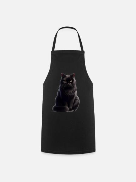 Schwarze Katze - Kochschürze - Schwarz