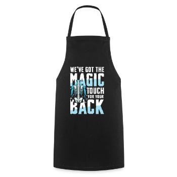 Toucher magique pour votre dos - Anatomie - Tablier de cuisine - noir - Devant - AI Model Male 185 dark (185cm)