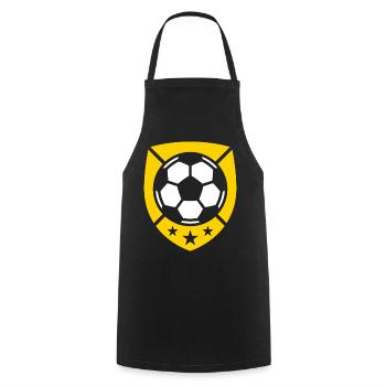 Golden Crest Soccer Ball Emblem - Cooking Apron - black - Front - AI Model Male 185 dark (185cm)