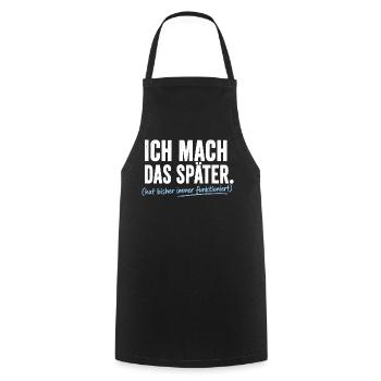 Ich mach das Später Prokrastinierer - Kochschürze - Schwarz - Vorne - AI Model Male 185 dark (185cm)