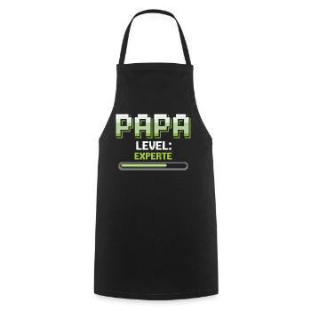 Papa Level Up Experte Gaming - Kochschürze - Schwarz - Vorne - AI Model Male 185 dark (185cm)