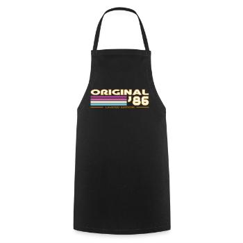 Retro 1986 Stripes Vintage 80s - Tablier de cuisine - noir - Devant - AI Model Male 185 dark (185cm)