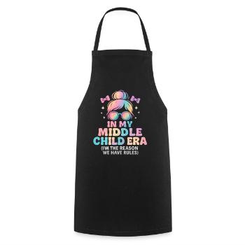 Daughter Family Humor In My Middle Child Era - Cooking Apron - black - Front - AI Model Male 185 dark (185cm)