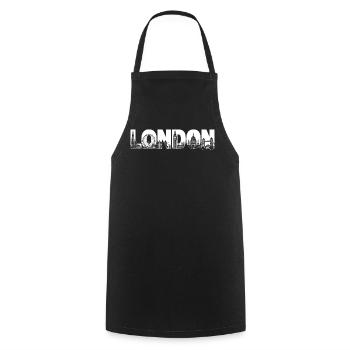 Londres Royaume-Uni, Angleterre Silhouette - Tablier de cuisine - noir - Devant - AI Model Male 185 dark (185cm)