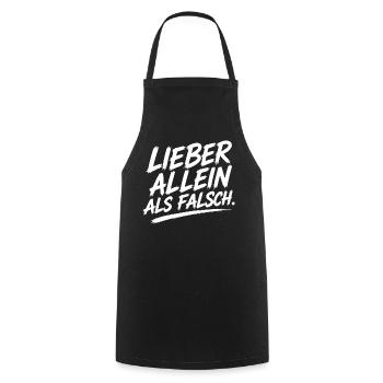 Lieber Allein Als Falsch Typo - Kochschürze - Schwarz - Vorne - AI Model Male 185 dark (185cm)