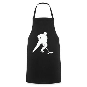 Eishockey Silhouette im Spielfluss - Kochschürze - Schwarz - Vorne - AI Model Male 185 dark (185cm)