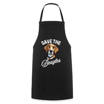 Save The Beagles Cute Dog Lover Vintage - Cooking Apron - black - Front - AI Model Male 185 dark (185cm)