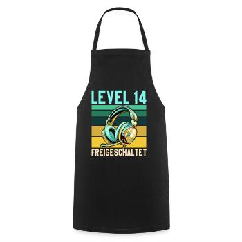 14. Geburtstag Junge Mädchen Gaming Level 14 Jahre - Kochschürze - Schwarz - Vorne - AI Model Male 185 dark (185cm)