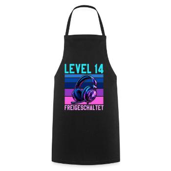 14. Geburtstag Junge Mädchen Gaming Level 14 Jahre - Kochschürze - Schwarz - Vorne - AI Model Male 185 dark (185cm)
