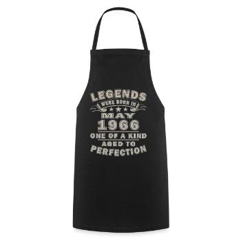 Birthday Present May 1966 - Cooking Apron - black - Front - AI Model Male 185 dark (185cm)