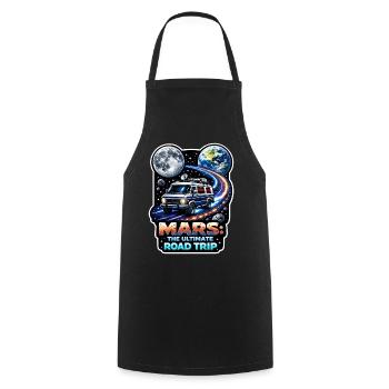 Let's go to Mars. Mars exploration mission - Cooking Apron - black - Front - AI Model Male 185 dark (185cm)