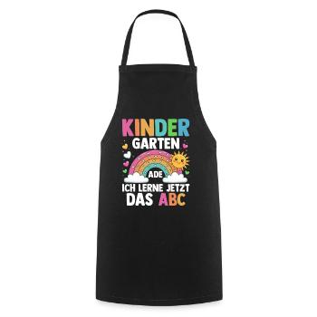 Kindergarten Ade Ich Lerne Jetzt Das ABC - Kochschürze - Schwarz - Vorne - AI Model Male 185 dark (185cm)