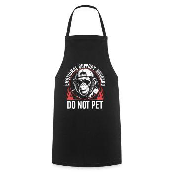 Emotional Support Husband Tee - Cooking Apron - black - Front - AI Model Male 185 dark (185cm)