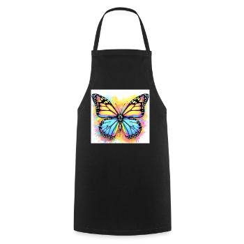 Schmetterling - Kochschürze - Schwarz - Vorne - AI Model Male 185 dark (185cm)