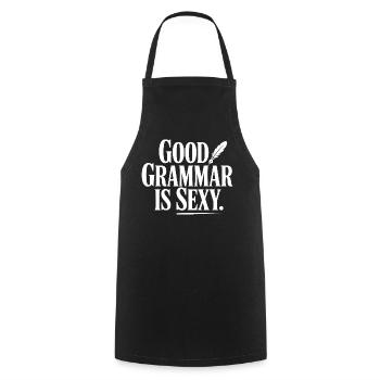 Good Grammar Is Sexy - Cooking Apron - black - Front - AI Model Male 185 dark (185cm)