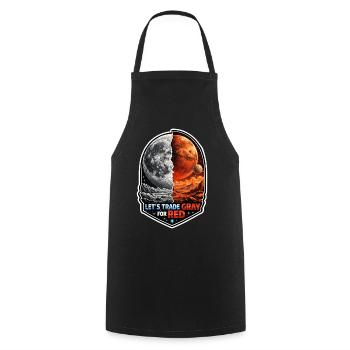 Allons sur Mars. Mission d’exploration de Mars - Tablier de cuisine - noir - Devant - AI Model Male 185 dark (185cm)
