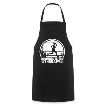 Le marathonien est mon cadeau thérapeutique pour la course - Tablier de cuisine - noir - Devant - AI Model Male 185 dark (185cm)