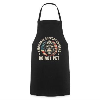 Emotional Support Husband Do Not Pet - Cooking Apron - black - Front - AI Model Male 185 dark (185cm)
