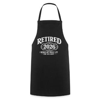 Pension 2026 – c’est ce à quoi je me prépare toute ma vie - Tablier de cuisine - noir - Devant - AI Model Male 185 dark (185cm)