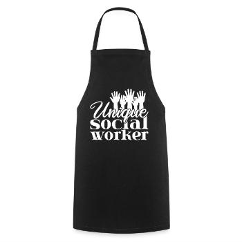 Social Worker Quote Unique Social Work - Cooking Apron - black - Front - AI Model Male 185 dark (185cm)