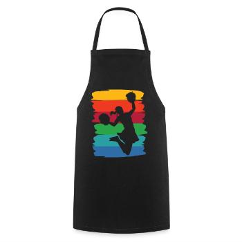 Cheerleader Cheer Mom Cheerleading - Cooking Apron - black - Front - AI Model Male 185 dark (185cm)