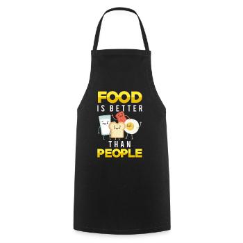 La nourriture est meilleure que les gens drôle - Tablier de cuisine - noir - Devant - AI Model Male 185 dark (185cm)